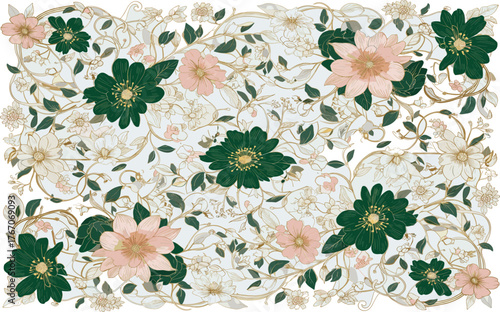 Luxury Floral Illustration – Elegant Vector Flowers and Botanical Designs for Stock