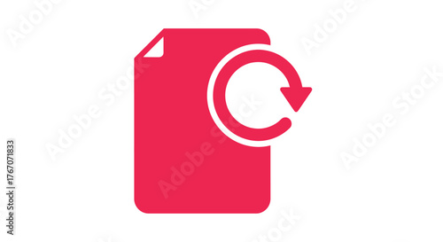 Digital document with circular refresh arrow icon symbolizing update or reload
