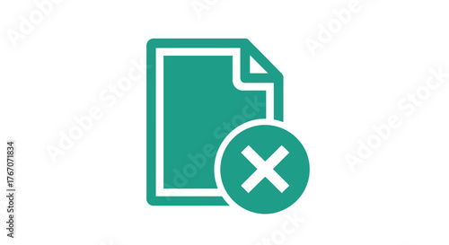 Document with a cross symbol indicating cancellation or rejection