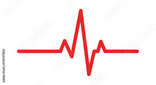 Vibrant red heartbeat line on a clean white background, symbolizing life and health.