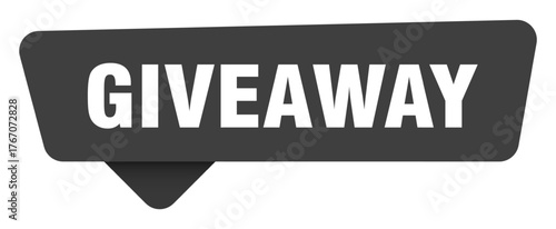 giveaway black sign isolated on transpatent background. giveaway sticker