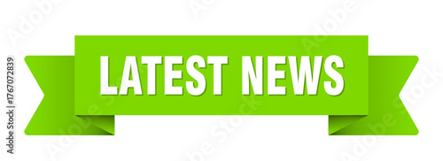 latest news ribbon isolated on transparent background. latest news ribbon