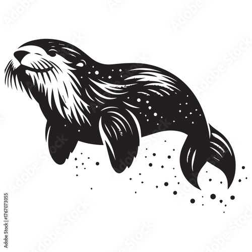 vector illustration of a Sea otter