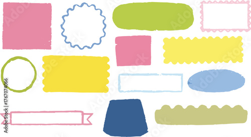 Hand-Drawn Watercolor Banner Shapes and Frames Set