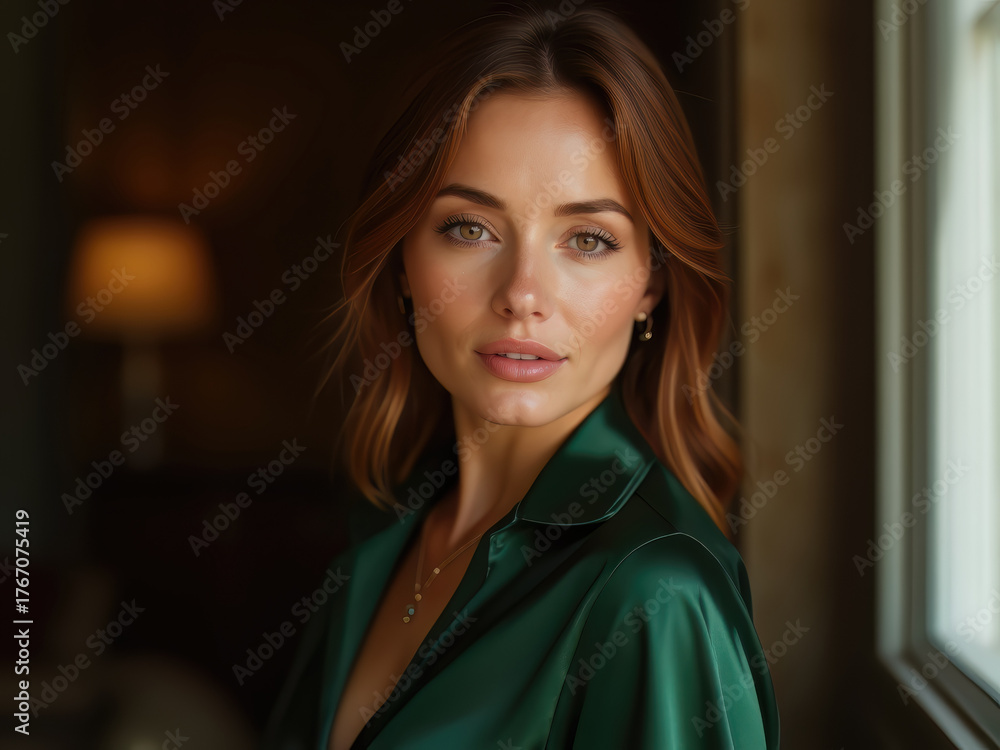 Fototapeta premium A portrait of a gorgeous woman_looking directly at the camera
