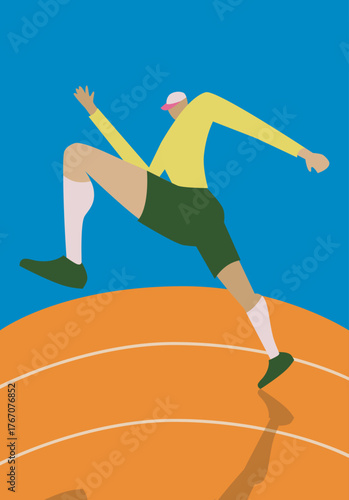 Runner fisheye illustration vector 
