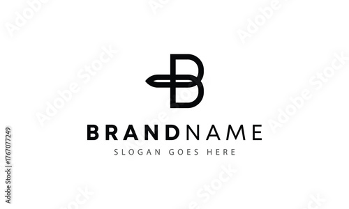 Letter BT or TB initials vector monogram logo design