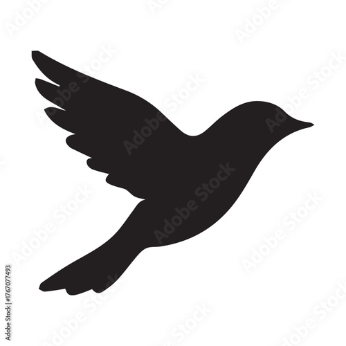 Sparrow silhouette vector with white background