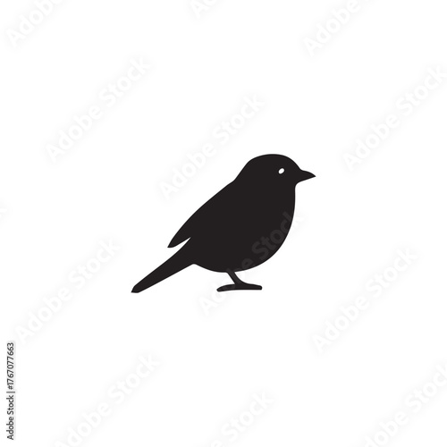 Sparrow silhouette vector with white background
