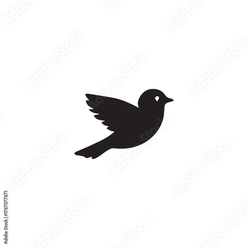Sparrow silhouette vector with white background