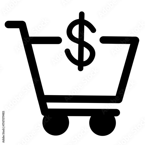 shopping cart with dollar sign