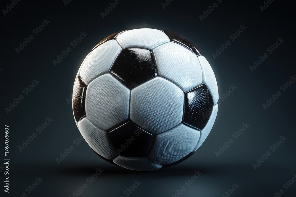 Fototapeta premium Isolated Soccer Sphere. Emblematic Sportsball for Champions and Competitive Play