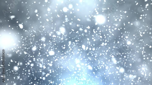 Bright snow transition with white flakes and smooth cinematic movement.