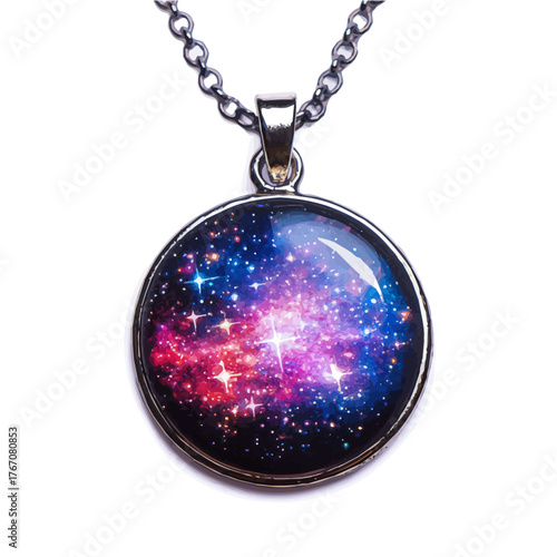 Starry Night Pendant, watercolor vector, isolated on a white background.