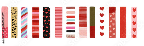 PNG Colorful decorative tape collection, element set on transparent background
