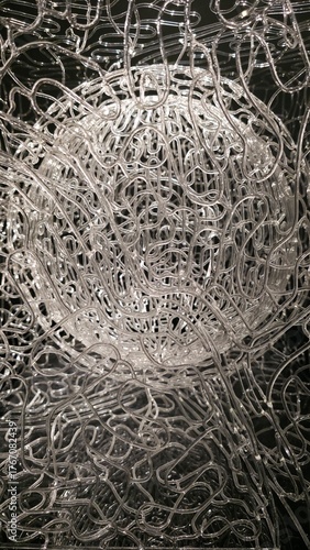 Hand blown glass sphere abstract background