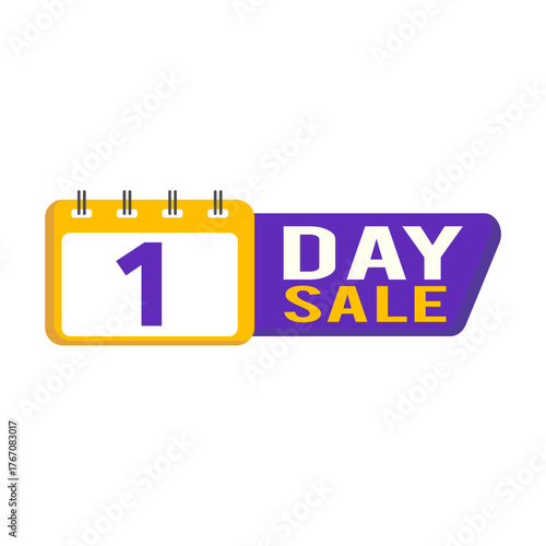 Design a promotional ad for a one-day discount offer in a modern and attractive style on a white background.