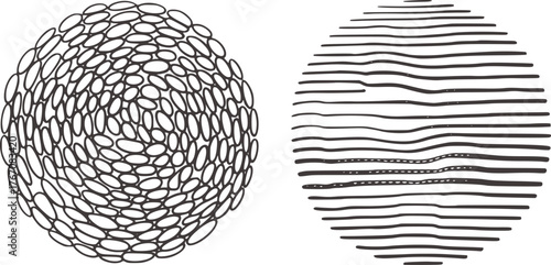 Black white abstract circular patterns black and white illustration