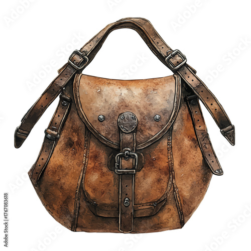 Shoulder Harness, watercolor drawing vector, isolated on a white background.