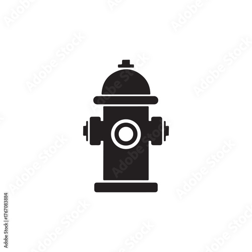 Fire Hydrant Silhouette Icon – Black Safety Symbol for Emergency, Firefighting, and Public Safety Design