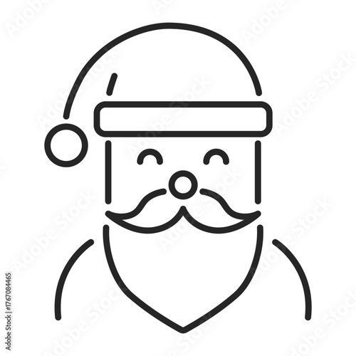 santa claus line web icon