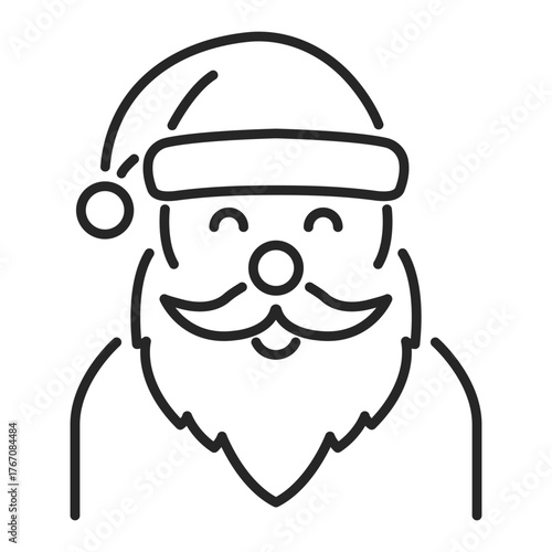santa claus line web icon