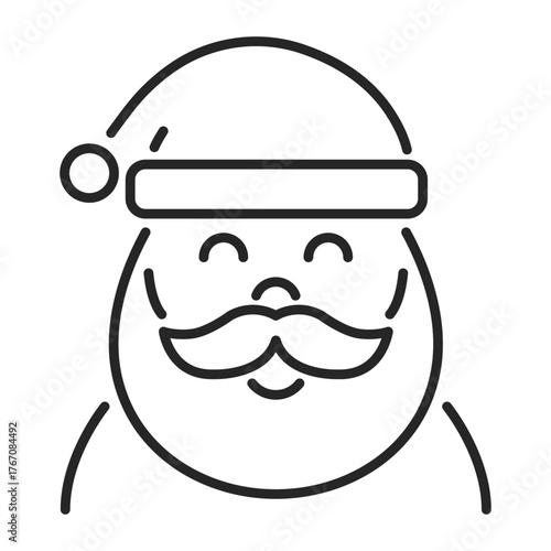 santa claus line web icon
