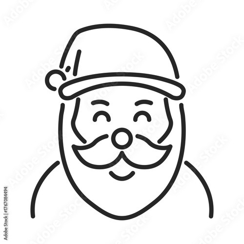 santa claus line web icon