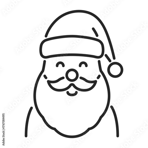santa claus line web icon