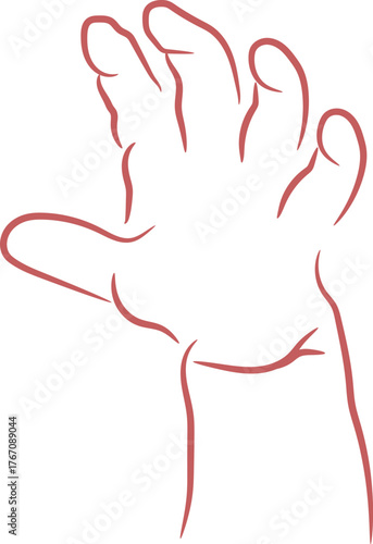 baby hand line art vector.eps