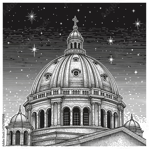 A Celestial Dome of Remembrance Altars and Celestial Wonders on All Saints' Day