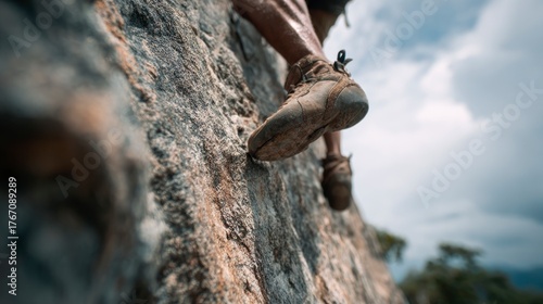 Wallpaper Mural Rock climber feet on rock face Torontodigital.ca