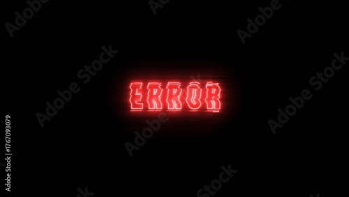Dynamic red error message pulsates with digital glitch effect against stark black backdrop adding visual impact to tech content
