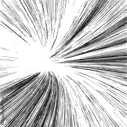 Speed lines sketch hand drawn dynamic burst effect comic style — stock vector