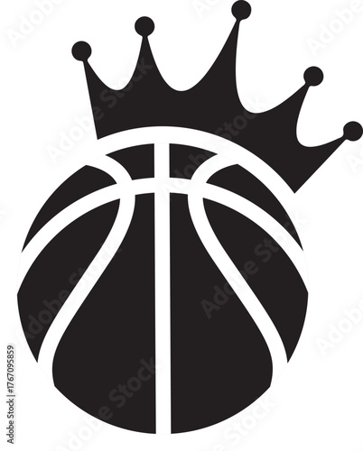 Crowned Basketball Icon for Sports and Tournaments