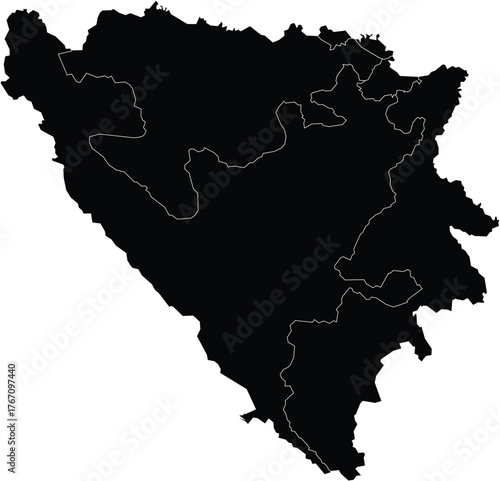 Vector Map of Bosnia and Herzegovina Editable With Regions