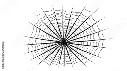 Detailed spiderweb illustration for halloween decoration or spooky web design element vector graphic image