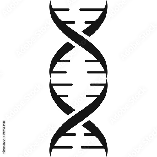 Abstract DNA Double Helix Icon on Transparent Background Representing Genetics and Science