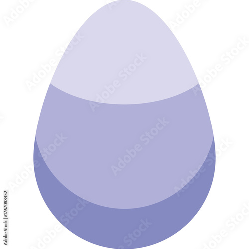 Abstract Egg Shape With Three Horizontal Lavender Hues And A Transparent Background In A Minimalist Design