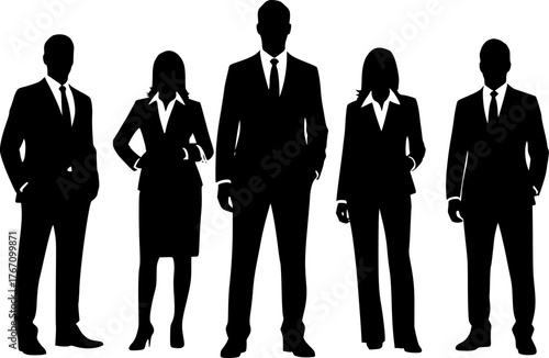 silhouettes of business people