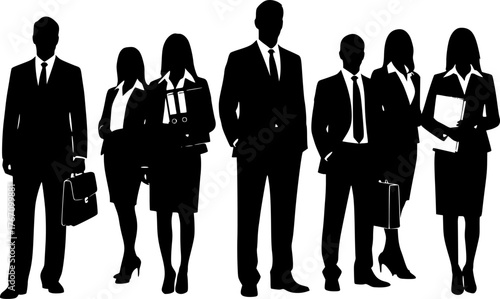 silhouettes of business people