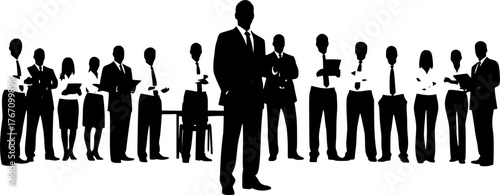 silhouettes of business people