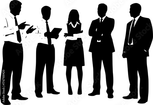 silhouettes of business people