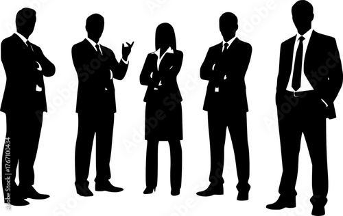 silhouettes of business people