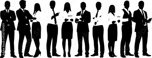 silhouettes of business people