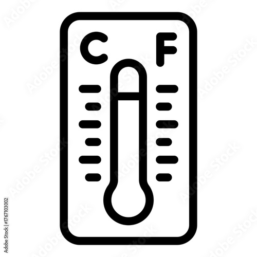 temperature measure outline icon for room climate check