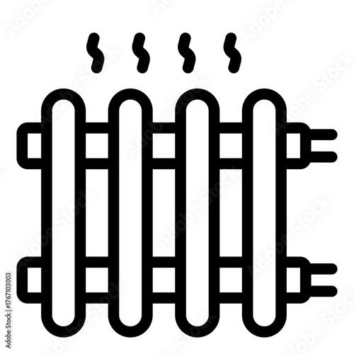 steam radiator heater outline icon for room warming