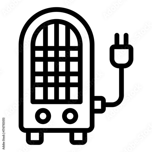 portable electric heater outline icon for indoor use