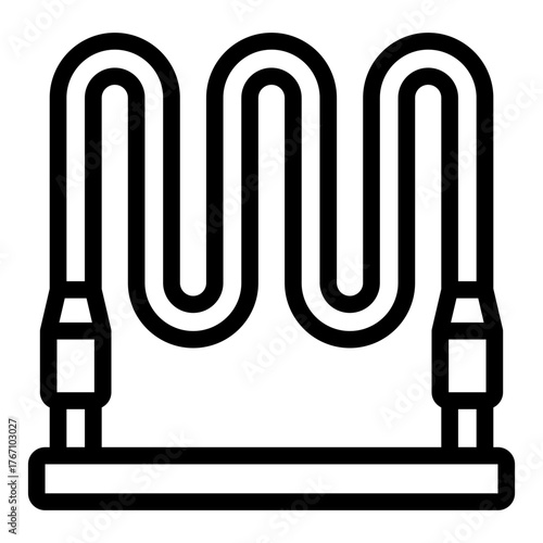 electric heater coil outline icon for heat transfer system