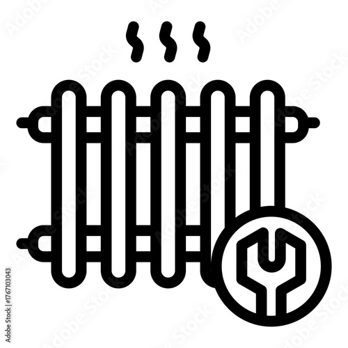 heater maintenance outline icon for repair and service